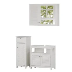 Badmöbel-Set Riad Weiß 3 Teile, Option 1 Vicco