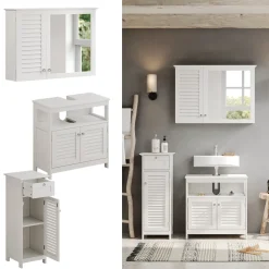 Badmöbel-Set Riad Weiß 3 Teile, Option 1 Vicco