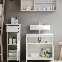 Badmöbel-Set Riad Weiß 3 Teile, Option 1 Vicco