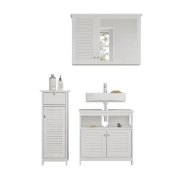 Badmöbel-Set Riad Weiß 3 Teile, Option 1 Vicco