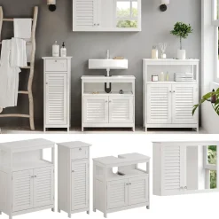 Badmöbel-Set Riad Weiß 4 Teile, Option 2 Vicco