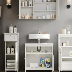 Badmöbel-Set Riad Weiß 4 Teile, Option 2 Vicco