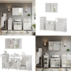 Badmöbel-Set Riad Weiß 4 Teile, Option 2 Vicco