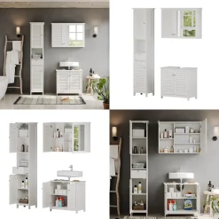 Badmöbel-Set Riad Weiß 3 Teile, Option 5 Vicco