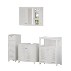 Badmöbel-Set Riad Weiß 4 Teile, Option 4 Vicco