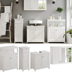 Badmöbel-Set Riad Weiß 4 Teile, Option 4 Vicco