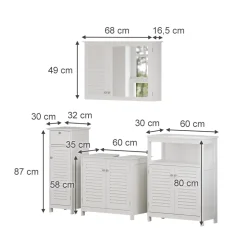 Badmöbel-Set Riad Weiß 4 Teile, Option 4 Vicco