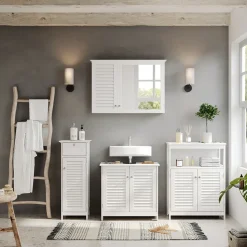 Badmöbel-Set Riad Weiß 4 Teile, Option 4 Vicco