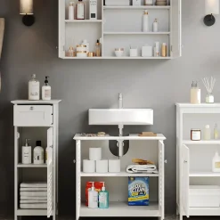 Badmöbel-Set Riad Weiß 4 Teile, Option 4 Vicco