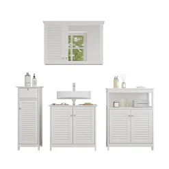 Badmöbel-Set Riad Weiß 4 Teile, Option 4 Vicco