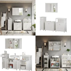 Badmöbel-Set Riad Weiß 4 Teile, Option 4 Vicco