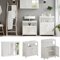 Badmöbel-Set Riad Weiß 3 Teile, Option 3 Vicco