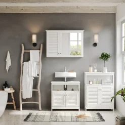 Badmöbel-Set Riad Weiß 3 Teile, Option 3 Vicco