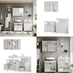 Badmöbel-Set Riad Weiß 3 Teile, Option 3 Vicco