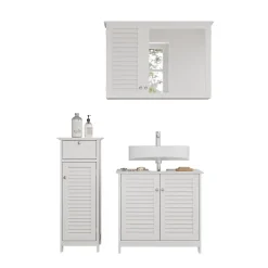 Badmöbel-Set Riad Weiß 3 Teile, Option 4 Vicco