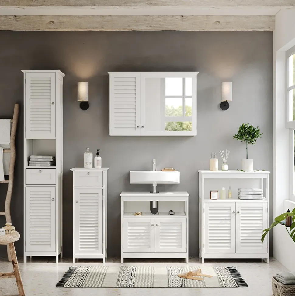 Badmöbel-Set Riad Weiß 5 Teile Vicco