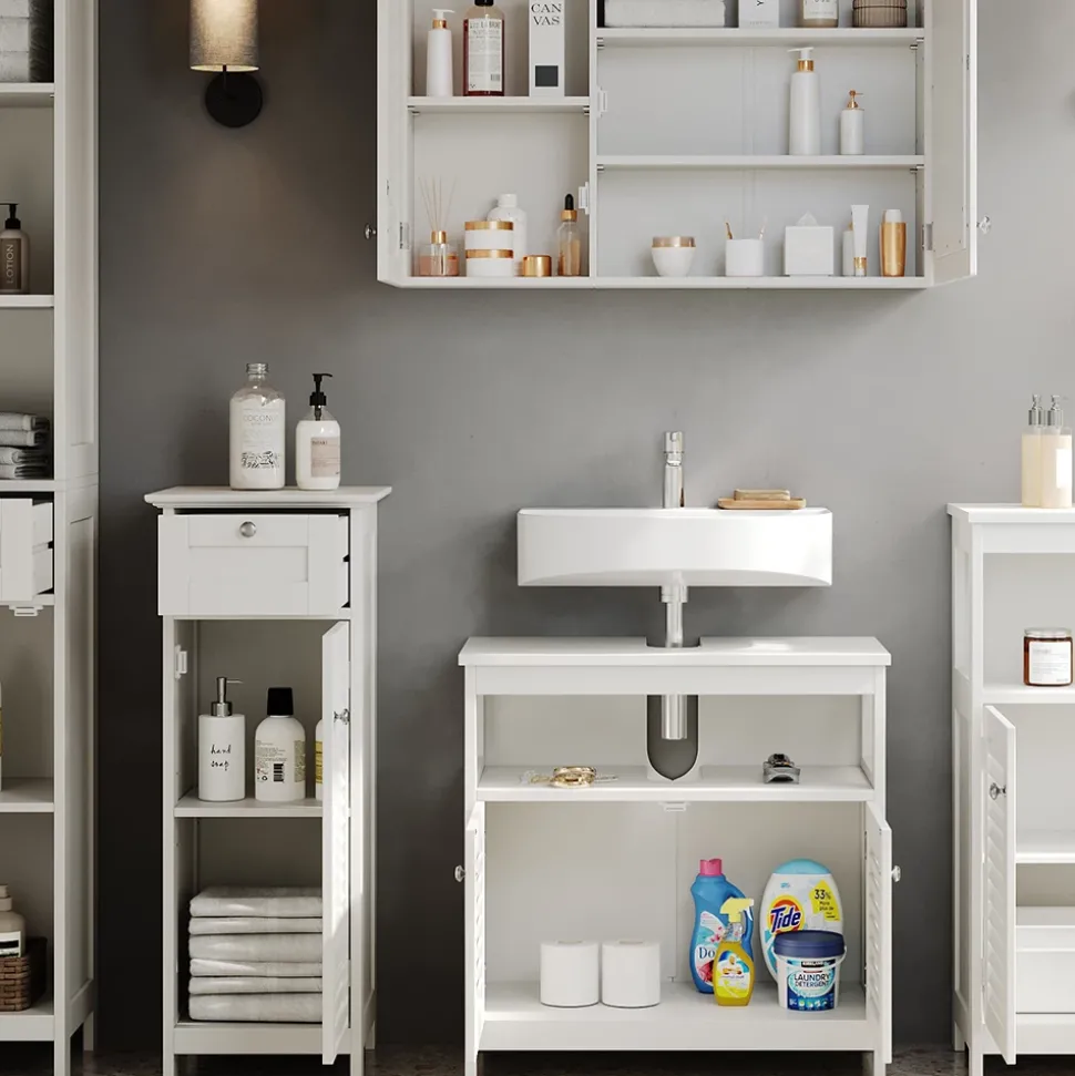 Badmöbel-Set Riad Weiß 5 Teile Vicco