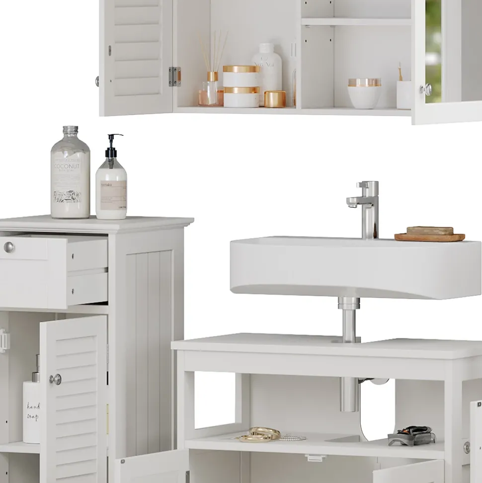 Badmöbel-Set Riad Weiß 5 Teile Vicco