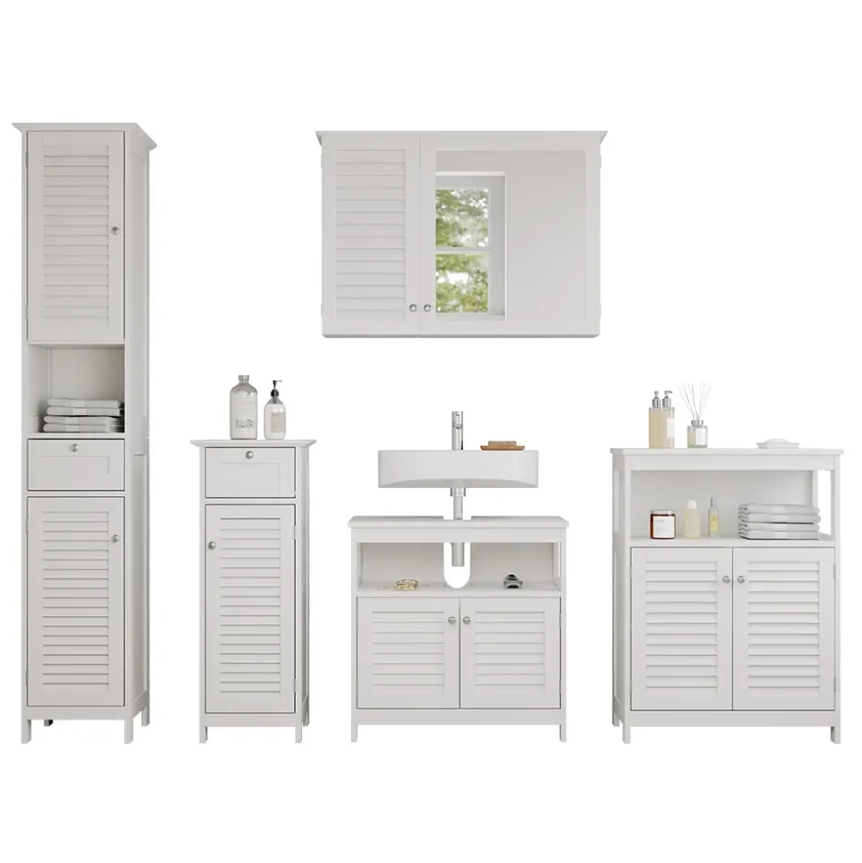 Badmöbel-Set Riad Weiß 5 Teile Vicco