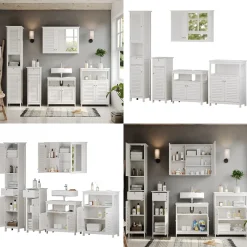 Badmöbel-Set Riad Weiß 5 Teile Vicco