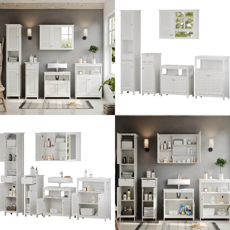 Badmöbel-Set Riad Weiß 5 Teile Vicco