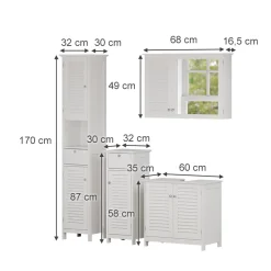Badmöbel-Set Riad Weiß 4 Teile, Option 3 Vicco