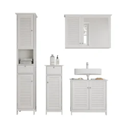 Badmöbel-Set Riad Weiß 4 Teile, Option 3 Vicco