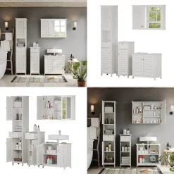 Badmöbel-Set Riad Weiß 4 Teile, Option 3 Vicco