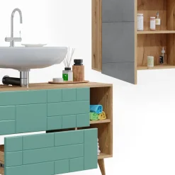 Badmöbel-Set Rudi Mintgrün 2 Teile Vicco