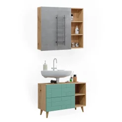 Badmöbel-Set Rudi Mintgrün 2 Teile Vicco