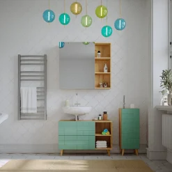 Badmöbel-Set Rudi Mintgrün 3 Teile Vicco