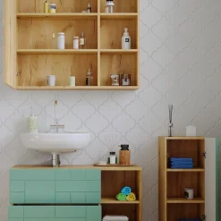 Badmöbel-Set Rudi Mintgrün 3 Teile Vicco