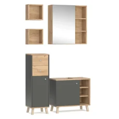 Badmöbel-Set Senyo Anthrazit 4 Teile Vicco