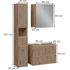 Badmöbel-Set Takumi Artisan 3 Teile Vicco