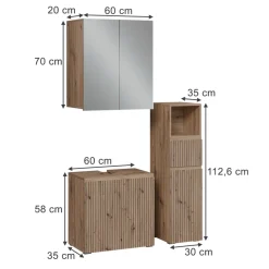 Badmöbel-Set Takumi Artisan 3 Teile Vicco