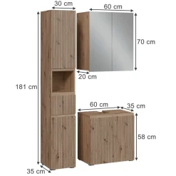 Badmöbel-Set Takumi Artisan 3 Teile Vicco