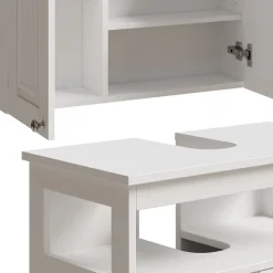 Badmöbel-Set Vanity Weiß 3 Teile Vicco