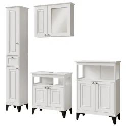 Badmöbel-Set Vanity Weiß 4 Teile Vicco