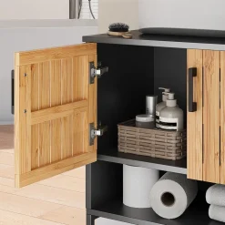 Badmöbel-Set Vayra Bambus 2 Teile Vicco