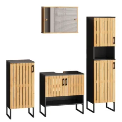 Badmöbel-Set Vayra Bambus 4 Teile Vicco