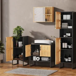 Badmöbel-Set Vayra Bambus 4 Teile Vicco