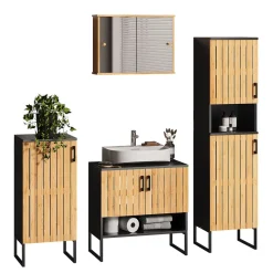 Badmöbel-Set Vayra Bambus 4 Teile Vicco