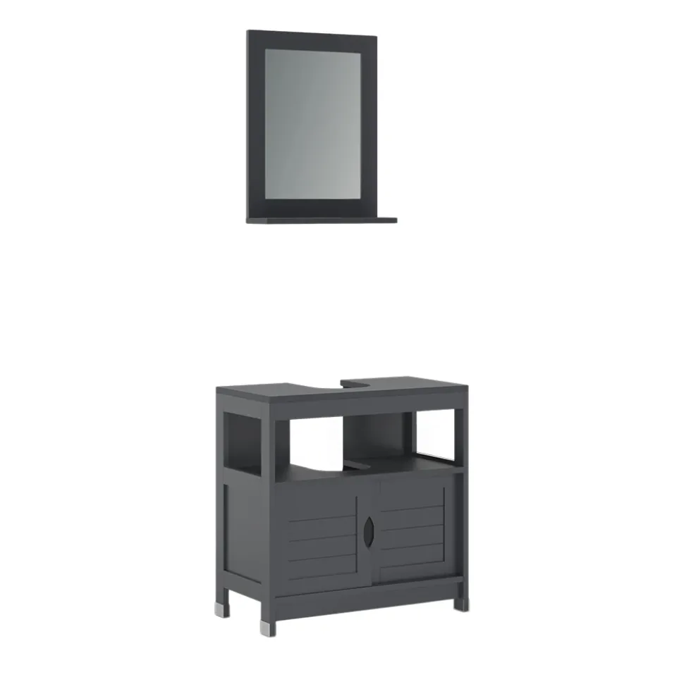 Badmöbel-Set Vilda Grau 2 Teile Vicco