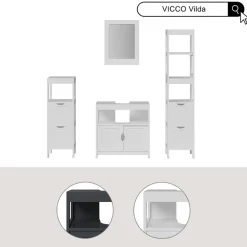 Badmöbel-Set Vilda Grau 2 Teile Vicco