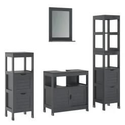 Badmöbel-Set Vilda Grau 4 Teile Vicco