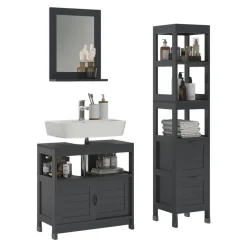 Badmöbel-Set Vilda Grau 3 Teile Vicco