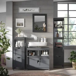 Badmöbel-Set Vilda Grau 3 Teile Vicco