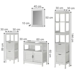 Badmöbel-Set Vilda Weiß 4 Teile Vicco