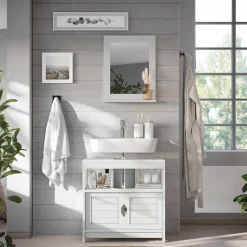 Badmöbel-Set Vilda Weiß 2 Teile Vicco