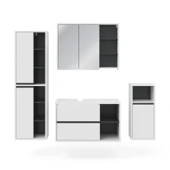 Badmöbel-Set Viola Weiß 4 Teile Vicco